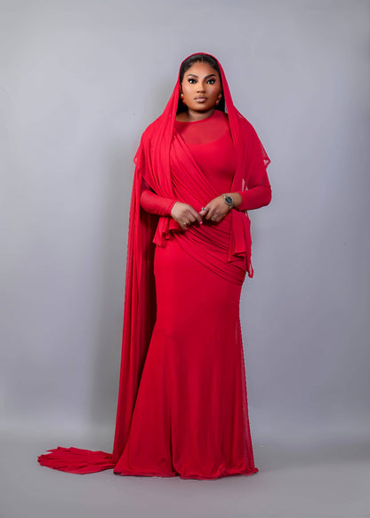 RED MESH DRESS - Bibirẹ̀