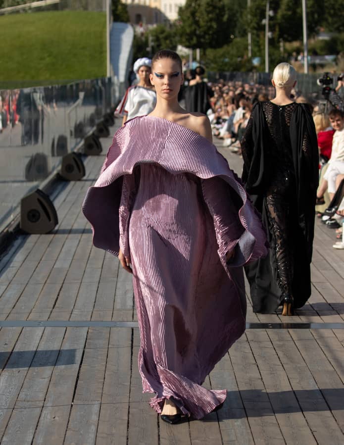 Rodo Maxi Pleated Long boubou Dress (Onion)