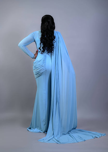 SKY BLUE MESH DRESS - Bibirẹ̀