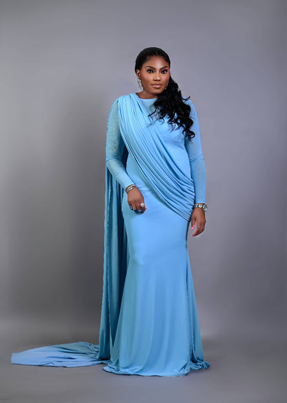SKY BLUE MESH DRESS - Bibirẹ̀