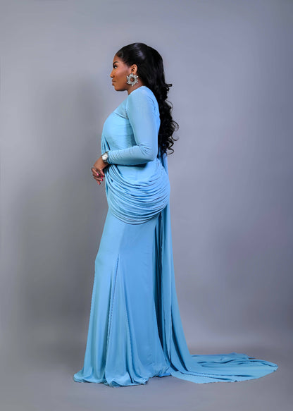 SKY BLUE MESH DRESS - Bibirẹ̀