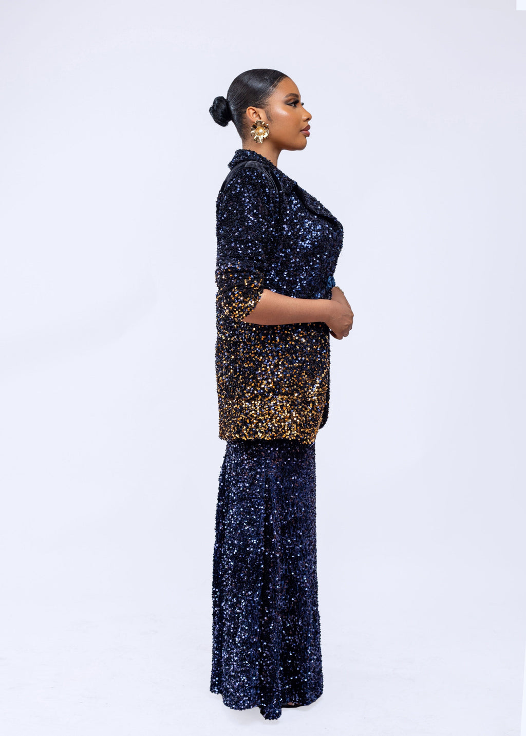 Twe Twe boyfriend sequin Jacket with long Skirt Set Bibir