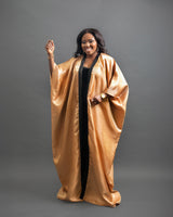 Wave Tube Velvet Black Dress with Kimono Set