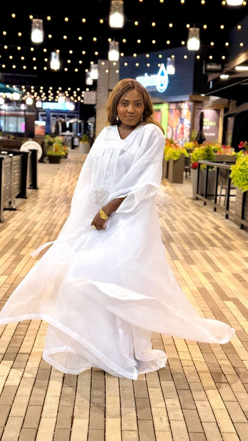 White Agbada Luxury Boubou kaftan dress