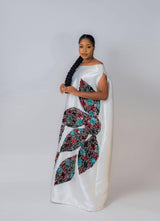 White Goddess boubou - African luxury kaftan dress with sequin