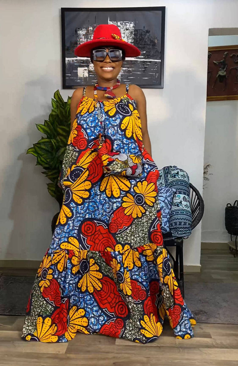 Multicolor maxi dress clearance