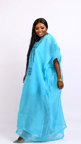 Teal Blue kaftan Boubou Look 7